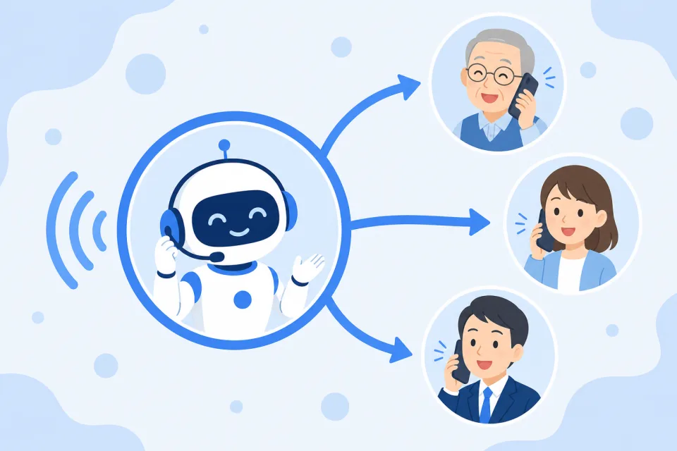 AIが自動で架電するイラスト