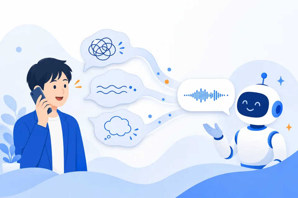 曖昧な言い回しもAIが汲み取って自然に応えるイメージ