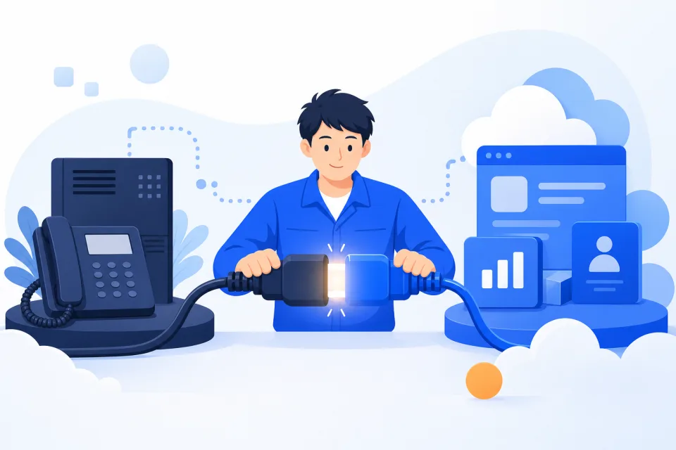 既存の電話設備とクラウドシステムがスムーズに連携するイメージ